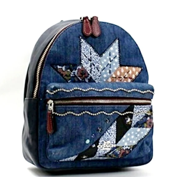Coach Star Denim Patchwork Mini Backpack - Picture 2 of 10